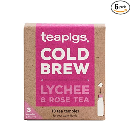 Teapigs Lychee & Rose Cold Brew Made With Whole Leaves (6 Packs of 10 Tea Bags)