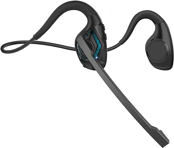 Giveet Bluetooth Headset with Microphone, Open Ear Headphones Wireless Noise Cancelling for Phone Laptop PC Computer, 10 Hours Playtime, Lightweight & Comfortable for Office Driving Working Home