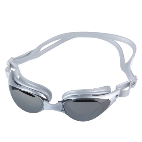 FOONEE Adjustable Adult Non-Fogging Anti UV Swim Eyeglass Swimming Goggles (Gray)