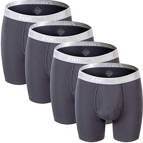 Bamboo Underpants for Men Long Leg Underwear Mens Boxer Briefs Pouch Fly M L XL 2XL 3XL