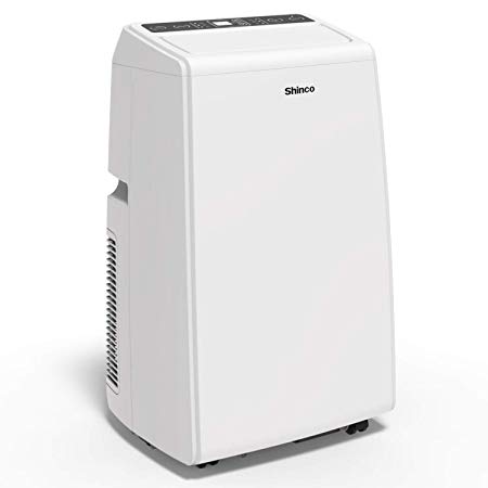 Shinco SPS5-14H 14000 BTU Portable Air Conditioner Unit   11000 BTU Heater, Cool Fan Quiet Dehumidifier Rooms Up to 500 Sq.Ft. LED Display, Remote Control, White