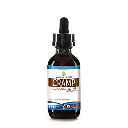 Cramp Tincture Alcohol-FREE Liquid Extract, Organic Cramp Bark (Viburnum Opulus) Dried Bark (2 FL OZ)