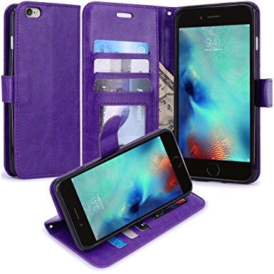 iPhone 6S Case, iPhone 6 Case, LK Luxury PU Leather Wallet Case Flip Cover with Card Slots & Stand For Apple iPhone 6S (2015) / iPhone 6 (2014) 4.7 inch, PURPLE