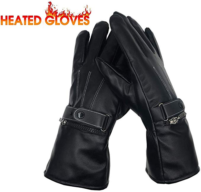 Rechargeable Battery Heated Gloves for Men Women AWOEZ 7.4V Electric Thermal Gloves Hand Warmer for Outdoor Walking Driving Motorcycle Cycling