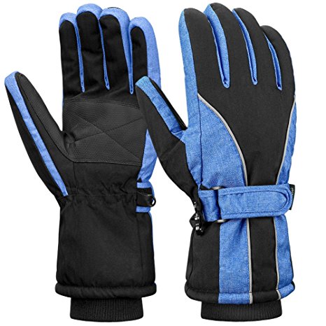 Terra Hiker Womens Waterproof Ski Gloves, Thermal Thinsulate Gloves for Winter Sports