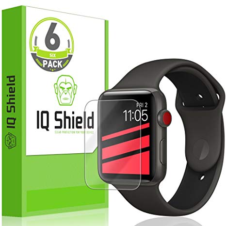 Apple Watch Screen Protector (42mm)(Apple Watch Nike , Series 3/2/1 Compatible)(6-Pack), IQ Shield LiQuidSkin Full Coverage Screen Protector [HD Clear Anti-Bubble Film]