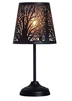 KANSTAR H9-NVE5-C0V0 Bed Side Table Lamp Desk Lamp With Lamp Shade (Forest), 15"