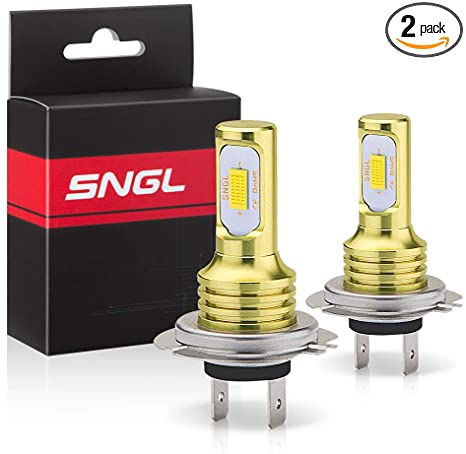 SNGL H7 LED Fog Light Bulb yellow 3000k Extremely Bright High Power H7LL H7 LED Bulbs for DRL or Fog Light Lamp Replacement