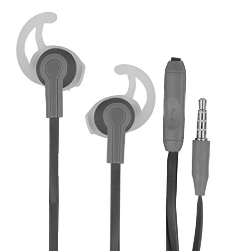 SoundLogic XT Active Sport Stereo Earbuds with Microphone, Sweat-Proof, Black
