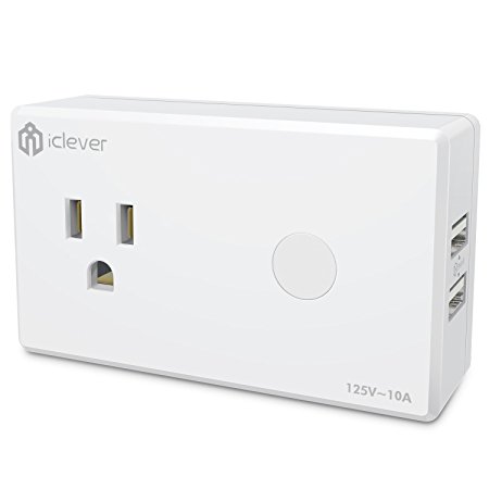 [WiFi Smart Plug] iClever WiFi Smart Plug Wireless Remote Control Electrical Outlet, Compatible with Amazon Alexa/Google Assistant