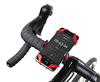 Pro-Grip Bicycle Mount Secure Phone Holder / Cradle for Smartphones, Apple iPhone 6, 6 Plus, 6S, 5, 5S, 5C, Samsung Galaxy S3, S4, S5, S6, Note 3, Note 4, GPS Holder (Black   Red) By Foxx Electronics