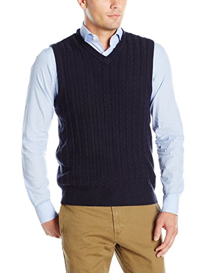 Dockers Men's Soft Acrylic Solid Cable Links Links-Vest