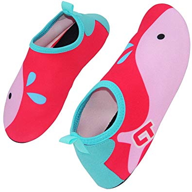 SXSTORY Boys and Girls Water Shoes Quick-Dry Non-Slip Aqua Socks Barefoot Shoes for Kids Beach Poor Indoor and Outdoor Activities