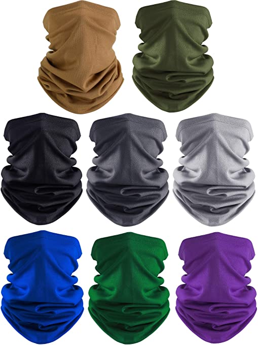 Summer UV Protection Neck Gaiter Scarf Balaclava Breathable Face Cover Scarf (Khaki, Army Green, Black, Dark Grey, Light Grey, Royal Blue, Green, Purple, 8)