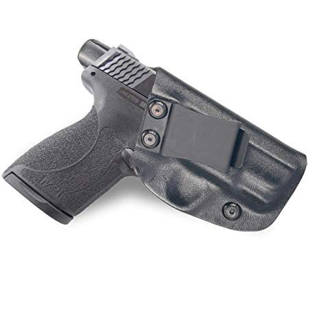 S&W M&P Shield 9mm Holster OWB, Outside The Waistband Tactical Pistol Paddle Holster Fits Smith&Wesson MP Shield 9mm .40, Right Hand, Black