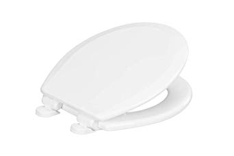 Centoco 700SC-001 Round Wooden Toilet Seat Featuring Safety Close, Heavy Duty Molded Wood with Centocore Technology, White