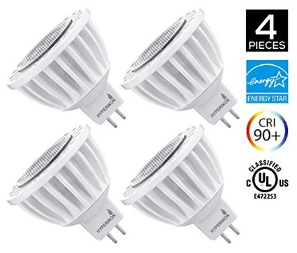 4-Pack of Hyperikon MR16 LED 7-watt 50-Watt Replacement 2700K Warm White CRI90 490lm Spot Light Bulb Dimmable UL-Listed and FCC Approved