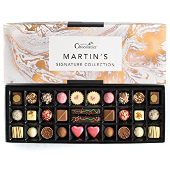Martins Chocolatier Signature Collection Chocolate Gift Set - 30 Handmade Chocolates - 15 Flavoured Chocolates Box of Chocolates | Mother's Day Gift | Made by British Chocolatiers