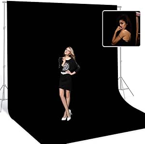 10Ft x 20Ft Black Backdrop Background Cloth for Photography, Pure Black Photo Backdrop Curtain Screen for Product, Portrait Photoshoot, Party, Video, BEIYANG