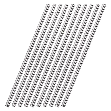 uxcell 6mm x 300mm 304 Stainless Steel Solid Round Rod for DIY Craft - 10pcs