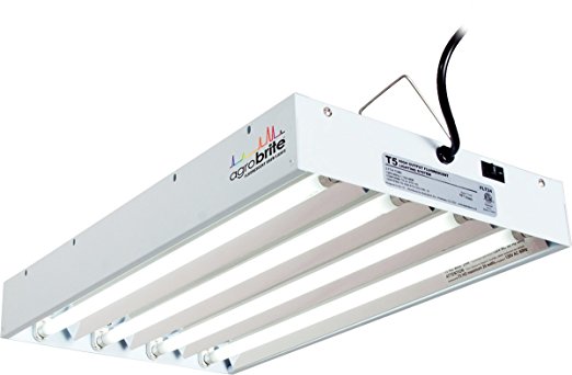 Agrobrite T5, 2 Foot, 4-Tube Fixture with Included Fluorescent Grow Lights