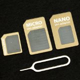 Gold Samdi Brand Nano Sim Adapter and Micro Sim Adapter and Nano to Micro Adapter with a Sim Card Folder and a Needlepls Place in Wallet Help You Use It Anytime