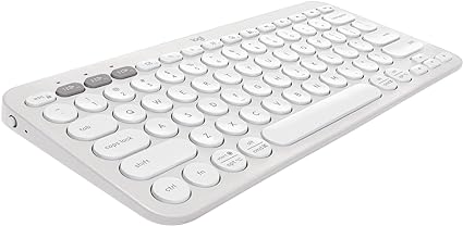 Logitech Pebble Keys 2 K380s, Multi-Device Bluetooth Wireless Keyboard with Customisable Shortcuts,Slim and Portable, Easy-Switch for Windows/macOS/iPadOS/Android/Chrome OS, QWERTY UK Layout, White