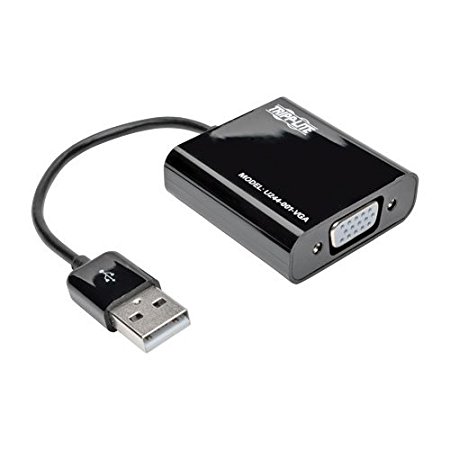 Tripp Lite USB-A 2.0 to VGA Adapter Multi Monitor External Video Converter, Built-in Type-A Cable, 128 MB SDRAM, 1080p (U244-001-VGA)