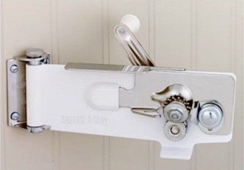 SWING-A-WAY WALL MOUNT CAN OPENER - MAGNETIC LIFTER - SWING AWAY - NEW - WHITE