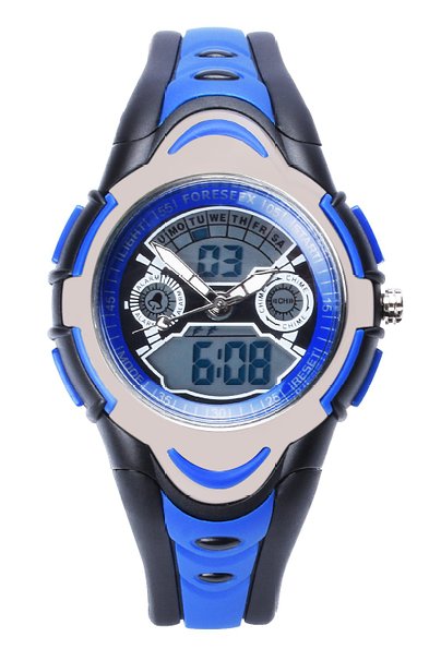 FSX-212G Sports Analog Digital Dual Time Water Resistant Wrist Watches for Kids Children Boys with Back Light Alarm Stopwatch Chronograph Chime Calendar Date and Day 1224 Hours
