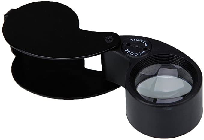 40 Magnification 25mm LED Jeweler Loupe Magnifying Glass Magnifier Black
