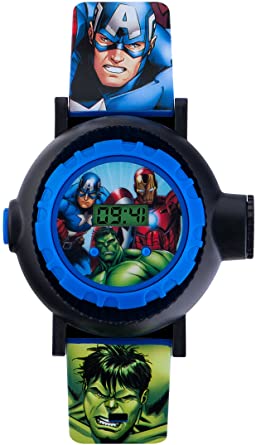Avengers Children's Digital Watch with Multicolour Dial Digital Display and Blue PU Strap AVG3536