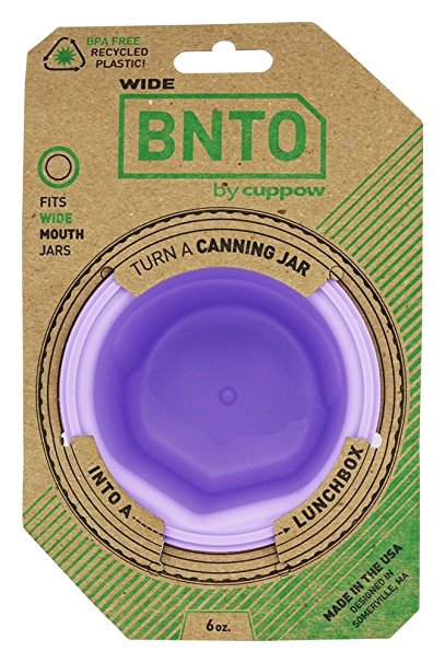Cuppow BNTO Canning Jar Lunchbox Adaptor - Wide Mouth - 6oz - Lavender