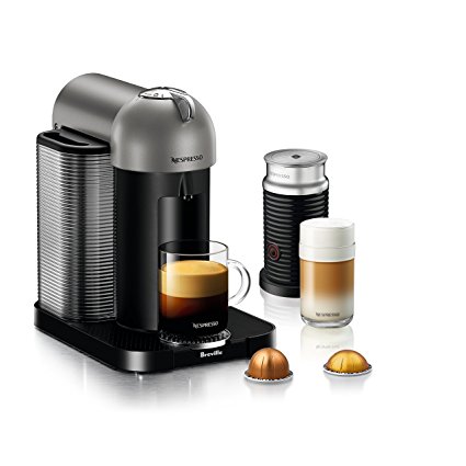 Nespresso Vertuo Coffee and Espresso Machine by Breville with Aeroccino, Titan