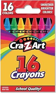 Cra-Z-Art Crayons, 16 Assorted Colors, 16/Set (10200WM40)