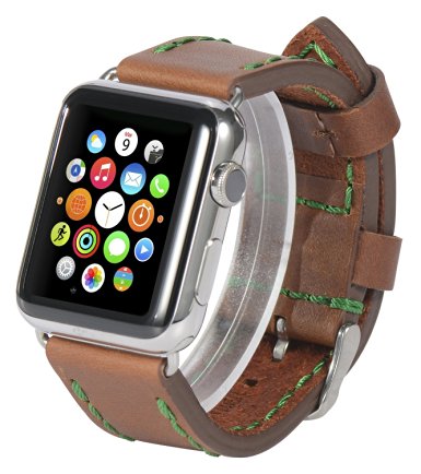 Apple Watch Band 42mm Leather Brown JSGJMY
