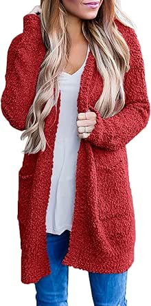 MEROKEETY Women's Long Sleeve Soft Chunky Knit Sweater Open Front Cardigans Outwear Coat