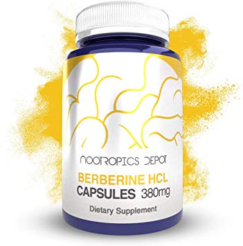 Berberine HCL Capsules | 380mg | 180 Count | Supports Healthy Heart   Metabolism | Promotes Energy   Brain Health