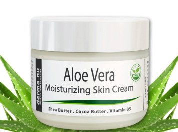 Aloe Vera Dry Skin Cream - Best Remedy Skin Repair Cream by Derma-nu - Organic Treatment for Face & Body - Treatment for Psoriasis and Eczema Therapy - Non-greasy and Fast Absorbing - 8oz