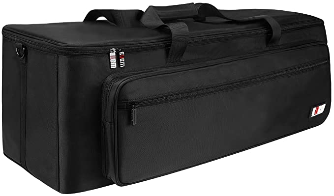 BUBM 30"x12"x11" Large Travel Gig Band Cable File Bag,with double separate bags, Musical instrument Cable & Accessories Organizer Gig Bag/Soft Case(Black)