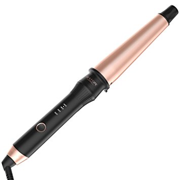 BESTOPE Curling Iron 1-1.25inch Tourmaline Ceramic Hair Curling Wand with Instant Heat, 360 Auto Ratating and Anti-Scald Insulated Wand Tip for Women/Lady/Girls