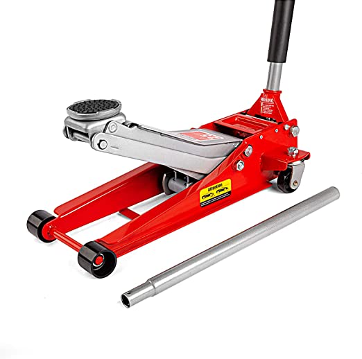 Jetech Low Profile Heavy Duty Quick Lift Floor Jack, Fast Lift Service Jack with 2.5 Ton Capacity, Hydraulic Floor Jack with Wide Lifting Range and Omni-Directional Wheels for Small Sports Cars, SUVs