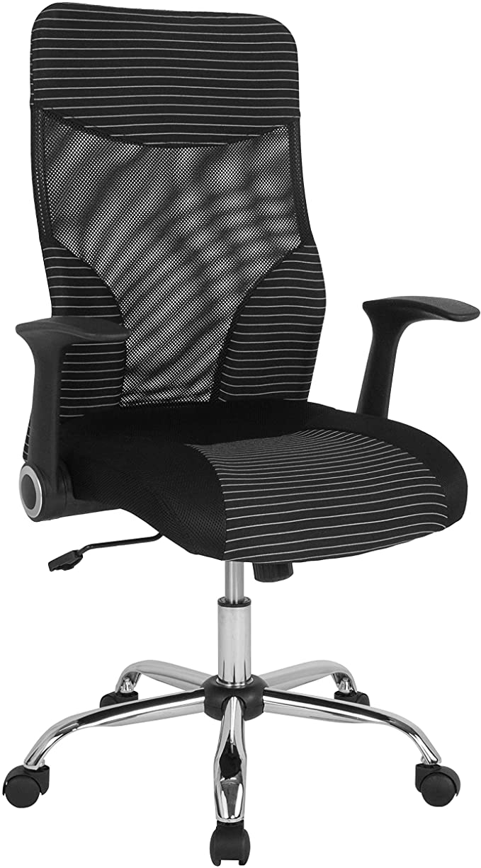 Flash Furniture Milford High Back Ergonomic Office Chair with Contemporary Mesh Design in Black and White, BIFMA Certified