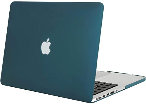 MOSISO Plastic Hard Shell Case Cover Only Compatible with Older Version MacBook Pro Retina 13 Inch (Model: A1502 & A1425) (Release 2015 - end 2012), Deep Teal