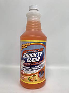 Professor Amos' Shock It Clean KIT Citrus Zest Scent Concentrate Cleaner 32 oz. 32 Bottles of All Purpose Concentrate Cleaner, Laundry Booster, Stain Remover, Carpet, Upholstery, Indoor and Outdoor