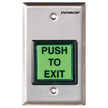 SECO-LARM Enforcer Single Gang Request-to-Exit Plate with 2" Illuminated Green Pushbutton