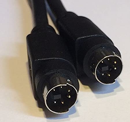 Mini Din 6 Pin 25 ft Male Male Cable Black Color
