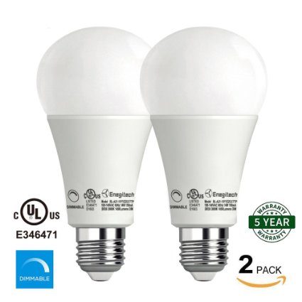 Enegitech A21 LED Light Bulbs Dimmable 14W (100W Equivalent) Omnidirectional 1450LM 3000K E26 Home Commercial Lighting 2 Pack