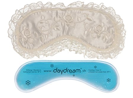 Daydream Lace Roses Sleep Mask With Cool Pack, White