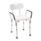 Drive Medical 12445-1 Bath Bench with Padded Arms White